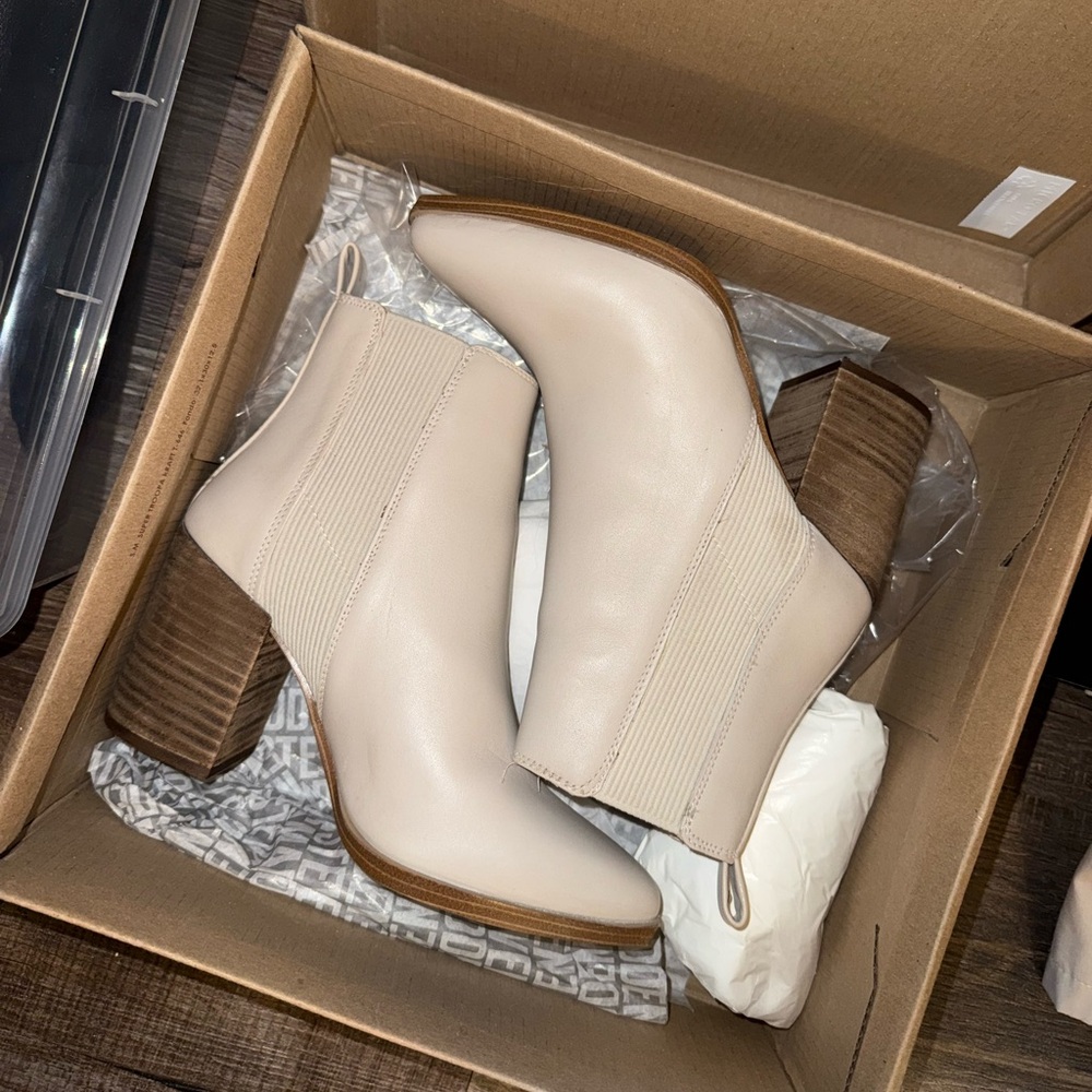 Bone leather boots